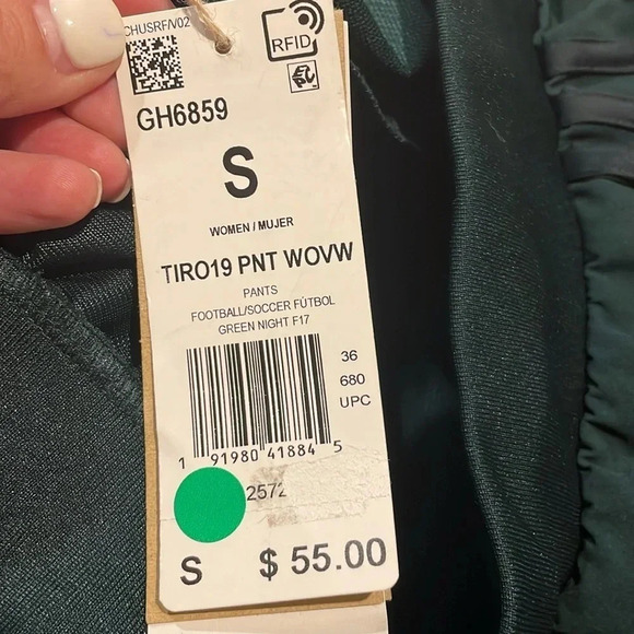 Adidas Jogger Track Pants Womens S Tiro 19 Training Essentials Prime Green NWT - Picture 12 of 14